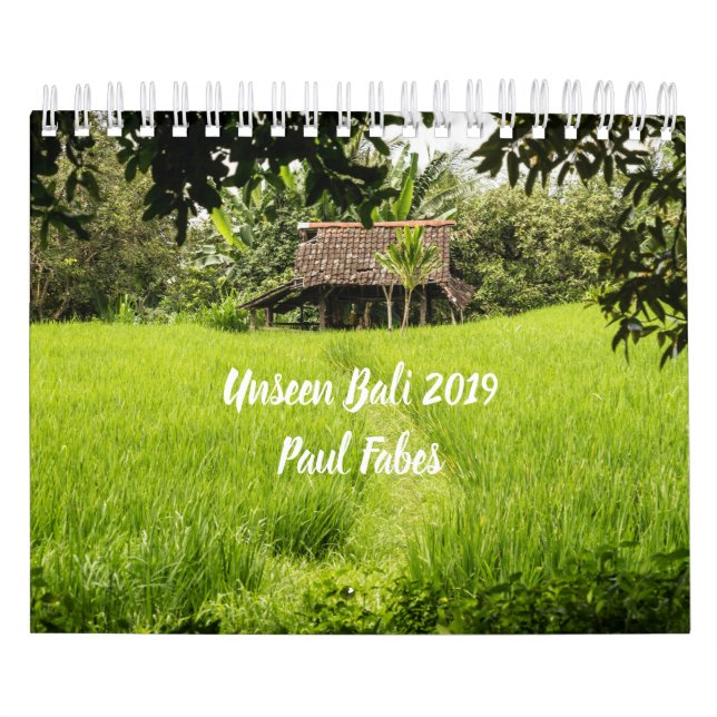 Calendario no visto 2019 de la foto de Bali (Tapa)
