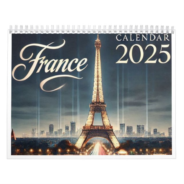 Calendario Noche romántica en París - 2025 (Tapa)