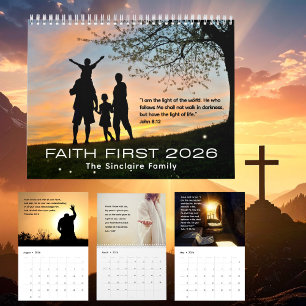 Calendario Nombre de familia cristiano inspirador 2026