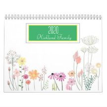 Nombre de familia de floral de acuarela