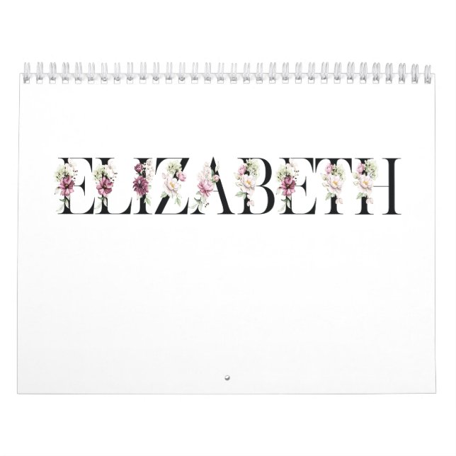 Calendario Nombre Elizabeth (Tapa)