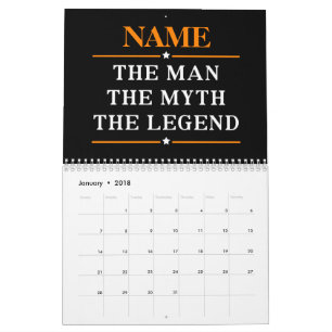 Calendario Nombre Personalizado El Hombre El Mito La Leyenda