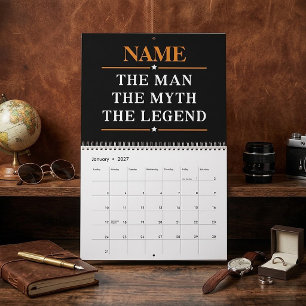Calendario Nombre Personalizado El Hombre El Mito La Leyenda