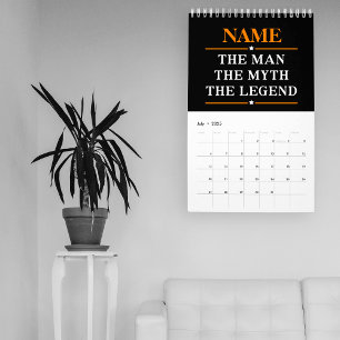 Calendario Nombre Personalizado El Hombre El Mito La Leyenda