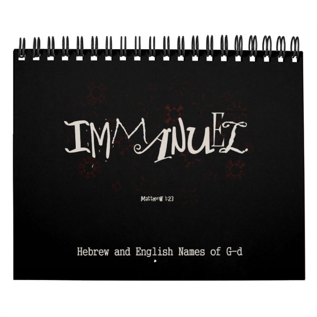 Calendario Nombres de G-d en hebreo e inglés (Tapa)