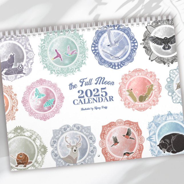 Calendario Nombres de la luna completos Arte ilustrado (Subido por el creador)