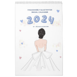 Calendario Novia, 2024, ilustracion de moda,