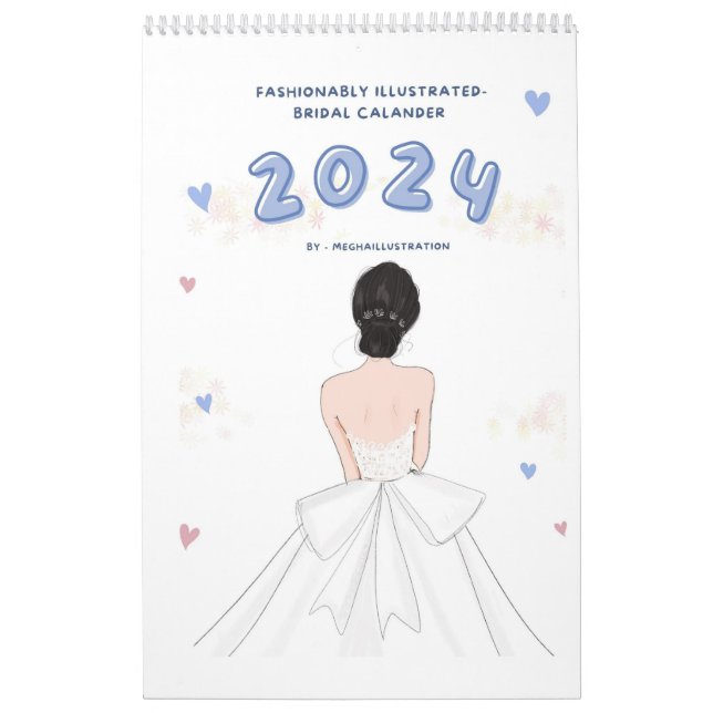 Calendario Novia, 2024, ilustracion de moda, (Tapa)