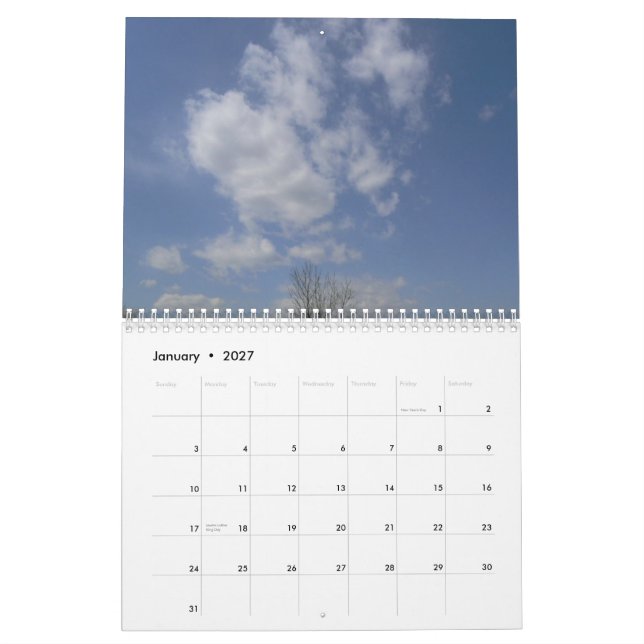Calendario Nubes 2009 (Jan 2027)