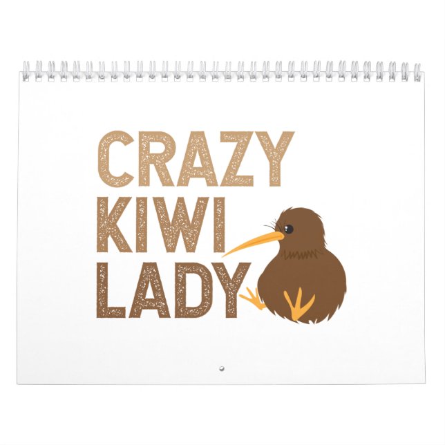Calendario Nueva Zelanda Loca Kiwi Lady Graciosa Idea de rega (Tapa)
