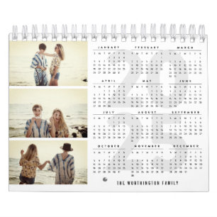 Calendario Nuevo año 2025 Simple Modern Multi 3 Collage de fo