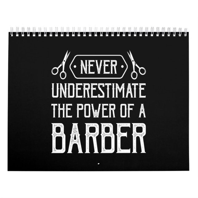 Calendario nunca subestimar el poder de un barbero (Tapa)