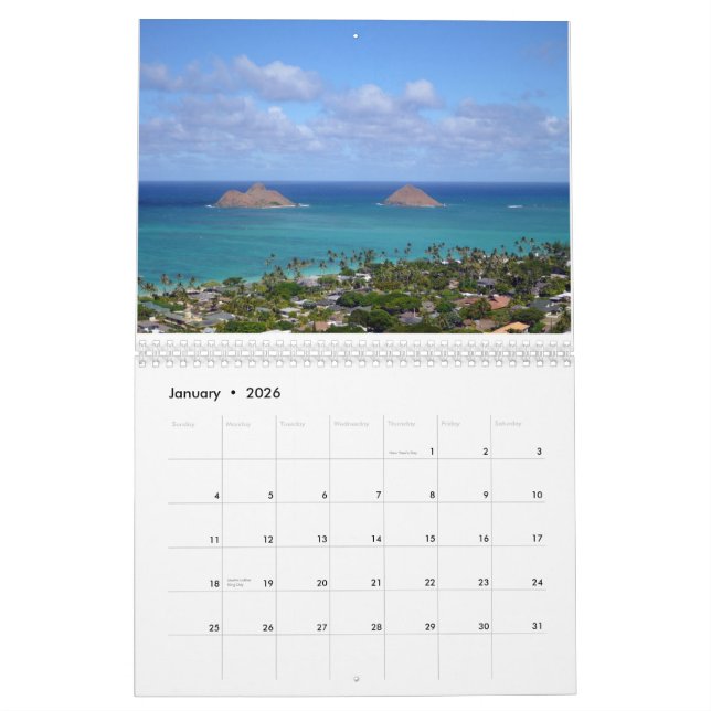 Calendario Oahu escénico 2014 (Jan 2026)