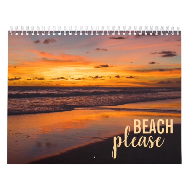 Calendario Oasis tropical de la escena de la playa (Tapa)