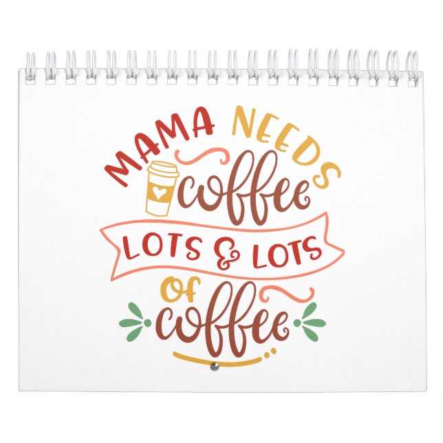 Calendario Obra divertida para mamás que aman el café (Tapa)
