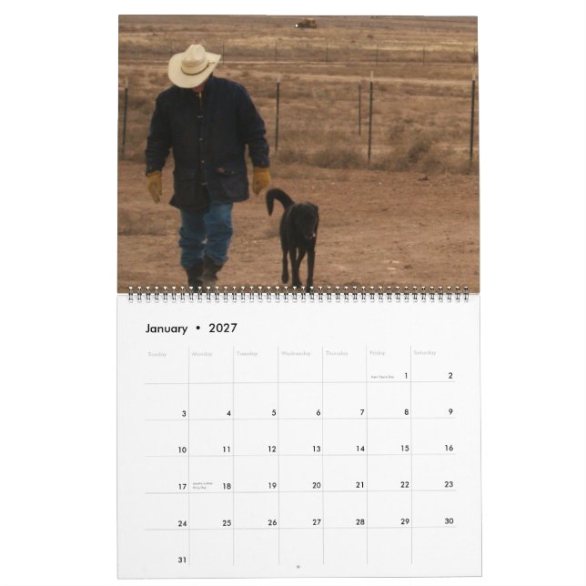 Calendario occidental lindo de 2013 animales del (Jan 2027)