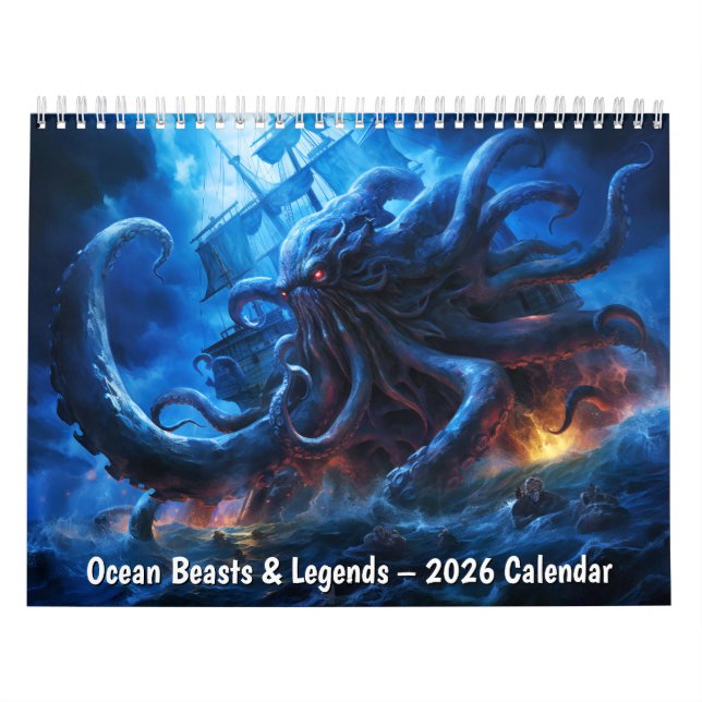 Calendario Ocean Beasts & Legends – 2026 Calendar (Tapa)