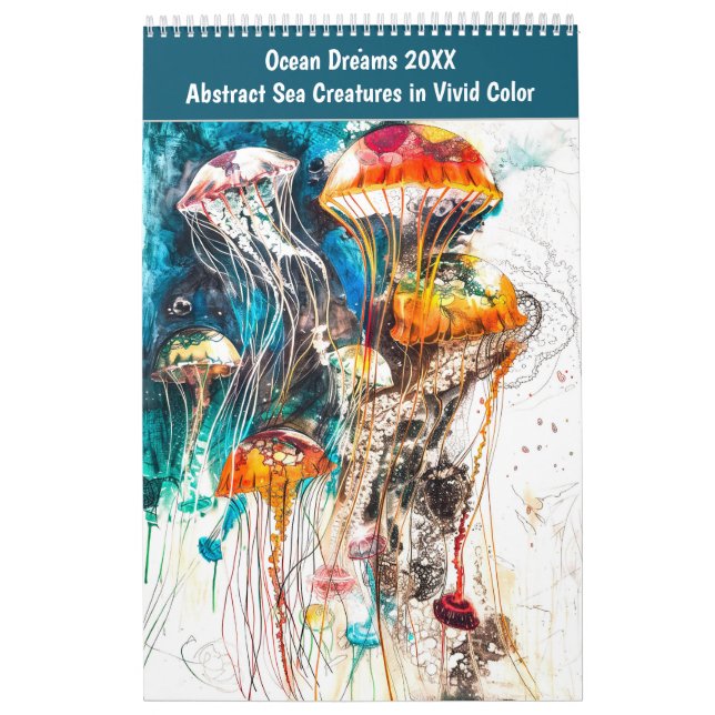 Calendario Ocean Dreams 2026 – Abstract Sea Creatures in Vivi (Tapa)