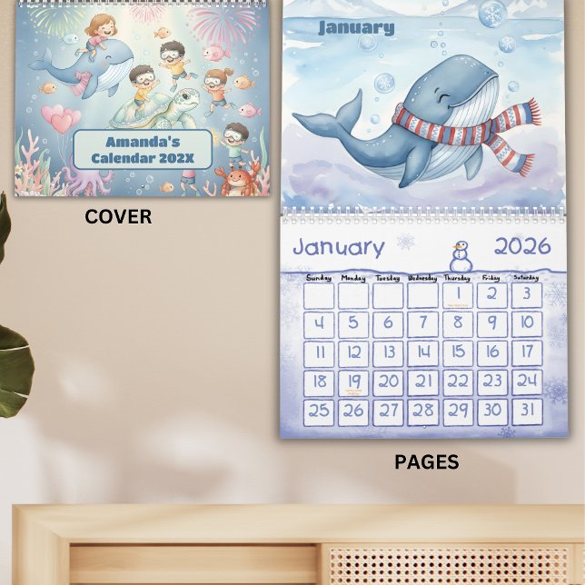 Calendario Ocean Sea Life Personalized Kids Calendar 2026 (Subido por el creador)