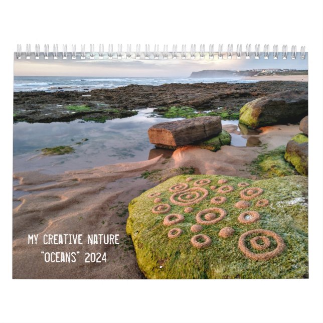 Calendario Oceans 2024 Landart Calendar guijarros arte de pla (Tapa)