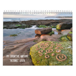 Calendario Oceans 2026 Landart Calendar pebbles beach art
