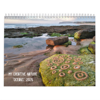 Calendario Oceans 2026 Landart Calendar pebbles beach art