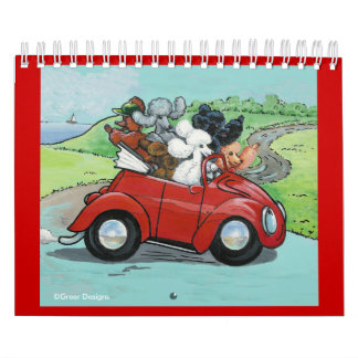 Calendario Odeos de caniche de arte de perro