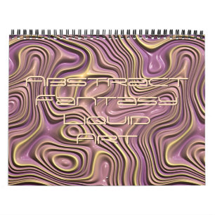 Calendario Olas de fantasía funky 3D diseños de arte moderno