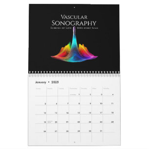 Calendario Olas de ultrasonido de color sonográfico vascular