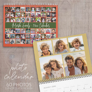Calendario Olive Terra Cotta Familia Moderna Personalizada -