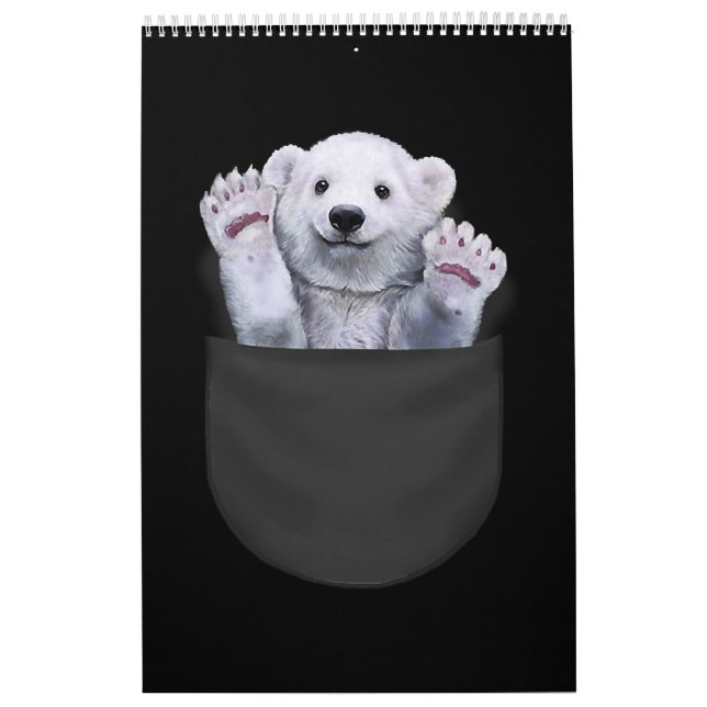 Calendario Onda De Oso Polar Cubierto Del Lover Del Oso De Bo (Tapa)
