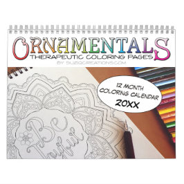 Calendario OrnaMENTAL 12 meses páginas de colorantes terapéut