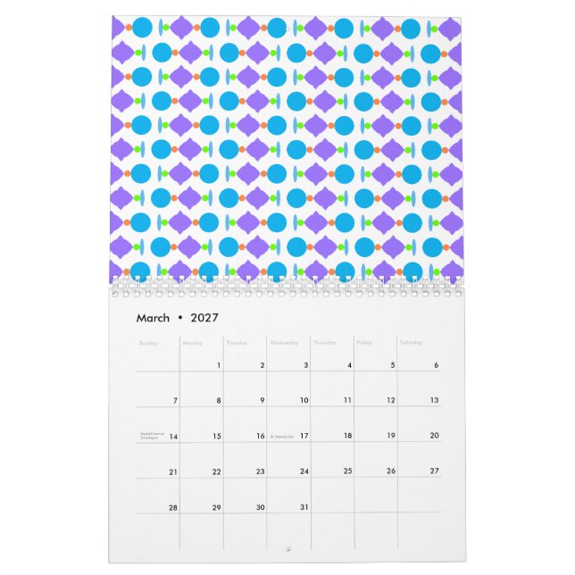 Calendario Ornamentos de la primavera (Mar 2027)