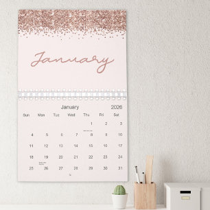 Calendario Oro Rosa Modernista Minimalista 2027