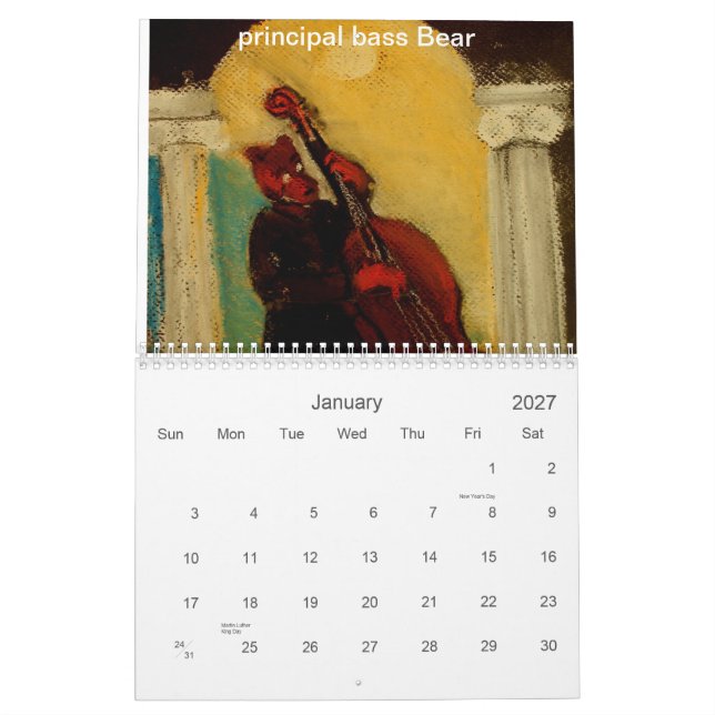 Calendario Orquesta filarmónica del oso (Jan 2027)