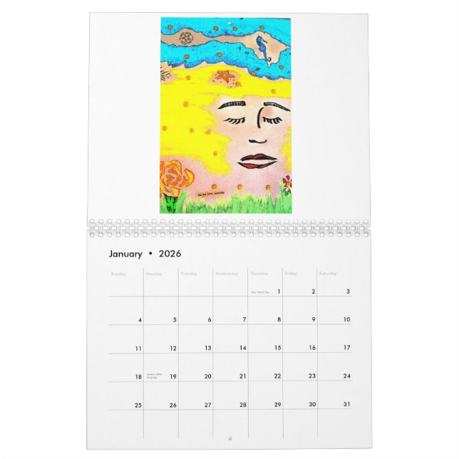 Calendario orquídea, arte asequible por la galería Ca de (Jan 2026)