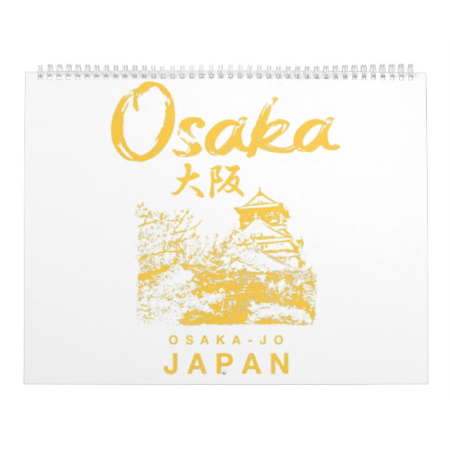 Calendario Osaka Japón Nihon Osaka-Jo Vintage japonés (Tapa)