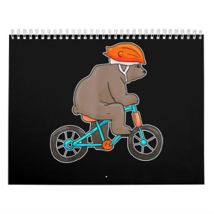 Calendario oso en bicicleta oso