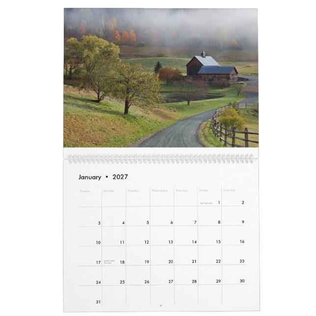 Calendario Otoño en Vermont - 2015 (Jan 2027)