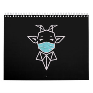 Calendario Oveja con máscara de uso   Oveja simple presente