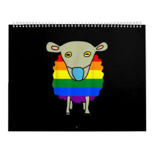 Calendario Oveja portadora de máscara Oveja colorida presen