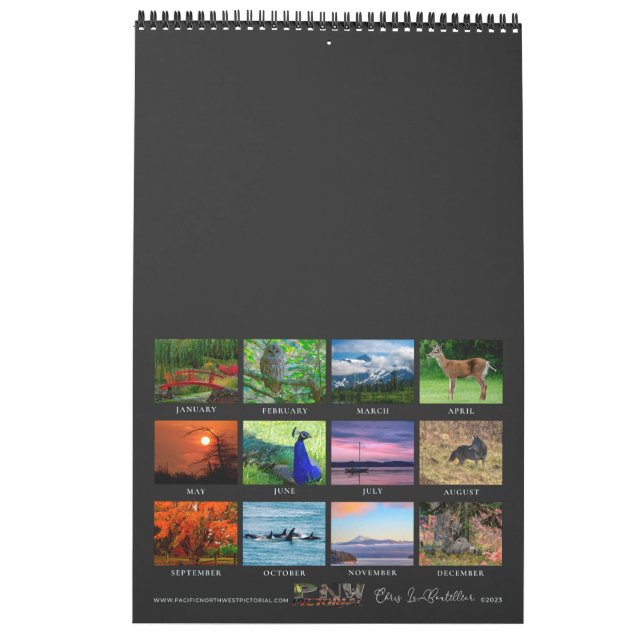 Calendario Pacífico Noroeste Chris LeBoutillier (Reverso)