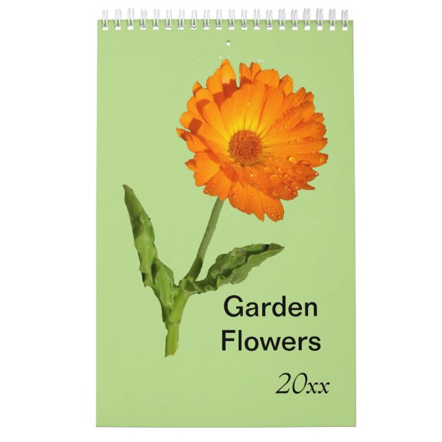 Calendario - página única - Flores de jardín (Tapa)