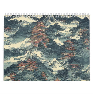 Calendario Paisaje de pintura al óleo de Japón
