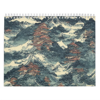 Calendario Paisaje de pintura al óleo de Japón