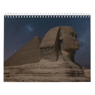 Calendario Paisaje de pirámides Esfinge Faraón antiguo Egipto