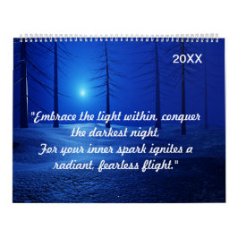 Calendario Paisaje estético del bosque Fantasía azul oscuro