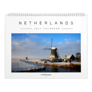 Calendario Paisaje invernal de Holanda 2027 con estilo y foto