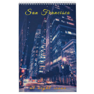 Calendario Paisaje urbano de San Francisco en escena nocturna