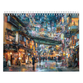 Calendario Paisaje urbano japonés | Tokio Japón Pared de la c